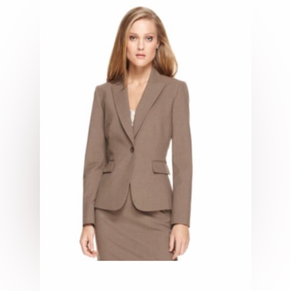 Tahari ASL Suit Jacket in Taupe Beige